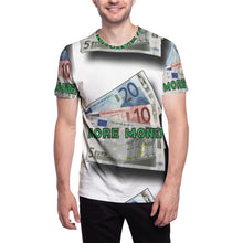 Load image into Gallery viewer, MORE MONEY (Men's All-Over Print Crew Neck T-shirts)