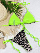Load image into Gallery viewer, SUN AND SAND Leopard Print Halter Neck Tie Side Bikini Set