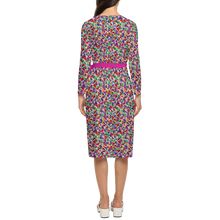 Load image into Gallery viewer, SPRING UP (Women’s ¾ Sleeve Wrap Dress-Heavy Knit cornflower)