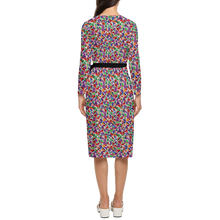 Load image into Gallery viewer, SPRING UP (Women’s ¾ Sleeve Wrap Dress-Heavy Knit black)