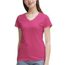 Load image into Gallery viewer, TEA SHIRT(Women's 100% Cotton V‑Neck )