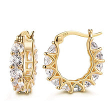 Load image into Gallery viewer, BIJOU SOLITAIRE(French full inlaid zircon lace earrings U-shaped )
