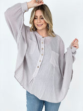 Load image into Gallery viewer, I AM WOMAN Easel Textured Cotton Linen Oversized Top