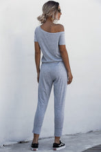Load image into Gallery viewer, JUMPER ROMPER Asymmetrical Neck Tied Jumpsuit with Pockets