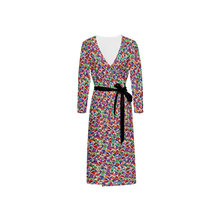 Load image into Gallery viewer, SPRING UP (Women’s ¾ Sleeve Wrap Dress-Heavy Knit black)