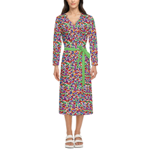 Load image into Gallery viewer, SPRING UP (Women’s ¾ Sleeve Wrap Dress-Heavy Knit green)
