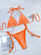 Load image into Gallery viewer, SUN AND SAND Leopard Print Halter Neck Tie Side Bikini Set