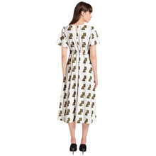 Load image into Gallery viewer, SUMMER BLAZE(Short Sleeve Shirred Waist Midi Dress)