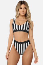 Load image into Gallery viewer, SUN IN SAND (Striped Tank High Waist Bikini)