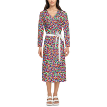 Load image into Gallery viewer, SPRING UP (Women’s ¾ Sleeve Wrap Dress-Heavy Knit white )