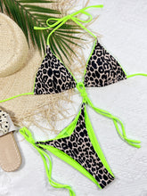 Load image into Gallery viewer, SUN AND SAND Leopard Print Halter Neck Tie Side Bikini Set