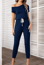 Load image into Gallery viewer, JUMPER ROMPER Asymmetrical Neck Short Sleeve Jumpsuit
