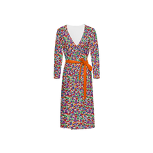 Load image into Gallery viewer, SPRING UP (Women’s ¾ Sleeve Wrap Dress-Heavy Knit orange kiss)