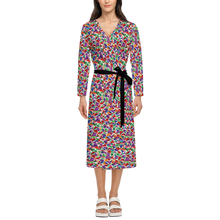 Load image into Gallery viewer, SPRING UP (Women’s ¾ Sleeve Wrap Dress-Heavy Knit black)