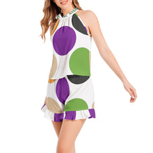 Load image into Gallery viewer, SUMMER LOVE (Tie Neck Halter Top and Ruffle Hem Short Set)