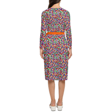 Load image into Gallery viewer, SPRING UP (Women’s ¾ Sleeve Wrap Dress-Heavy Knit orange kiss)