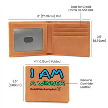 Load image into Gallery viewer, I AM A WINNER Men&#39;s Leather wallet.
