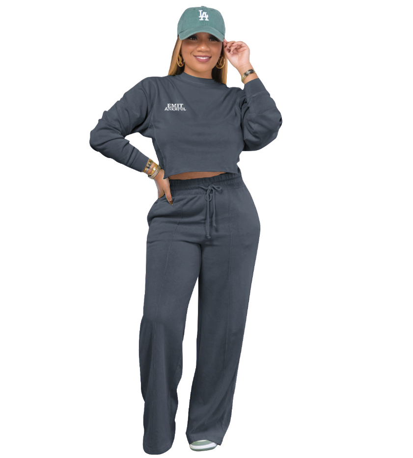 UNIFIED COMBO Sexy two-piece O neck long sleeve