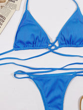 Load image into Gallery viewer, SUN IN SAND (Halter Neck Crisscross Ribbed Bikini Set)
