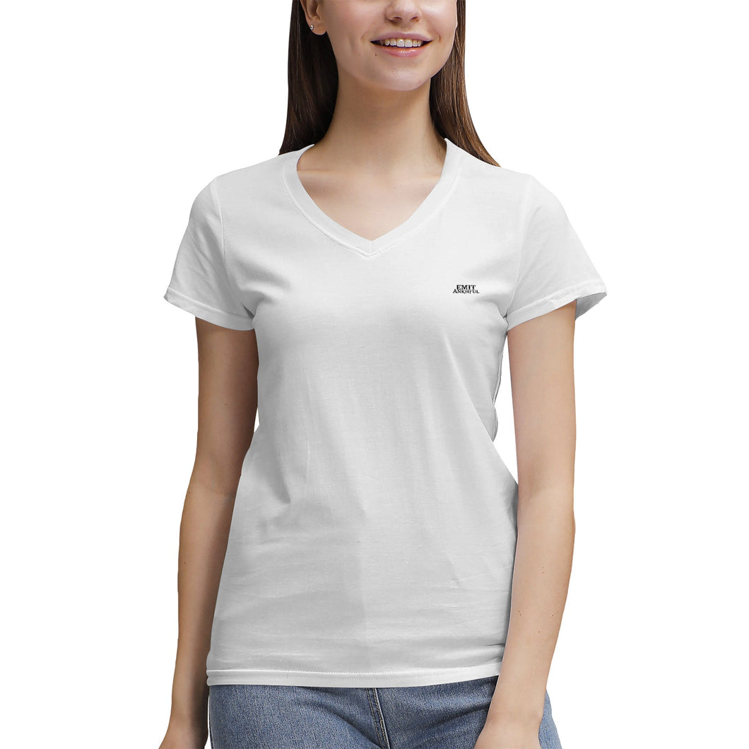 TEA SHIRT(Women's 100% Cotton V‑Neck )