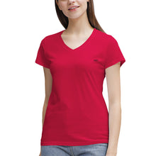 Load image into Gallery viewer, TEA SHIRT(Women&#39;s 100% Cotton V‑Neck )
