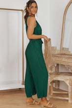 Load image into Gallery viewer, JUMPER ROMPER Accordion Pleated Belted Grecian Neck Sleeveless Jumpsuit
