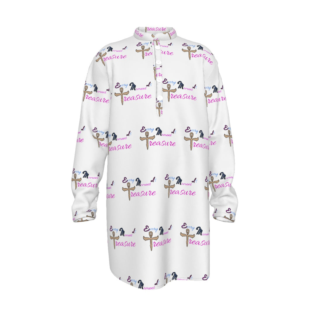 ROOTS AND CULTURE (Men's Stand-up Collar Long Shirt)