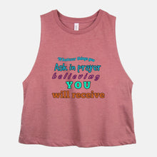 Load image into Gallery viewer, RECIEVE TREASURE (Bella Canvas Racerback Cropped Tank)
