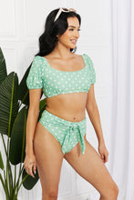 Load image into Gallery viewer, SUN IN SAND ( Swim Vacay Ready Puff Sleeve Bikini in Gum Leaf)
