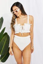 Load image into Gallery viewer, SUN IN SAND (Frill Trim Lace-Up Bikini Set)
