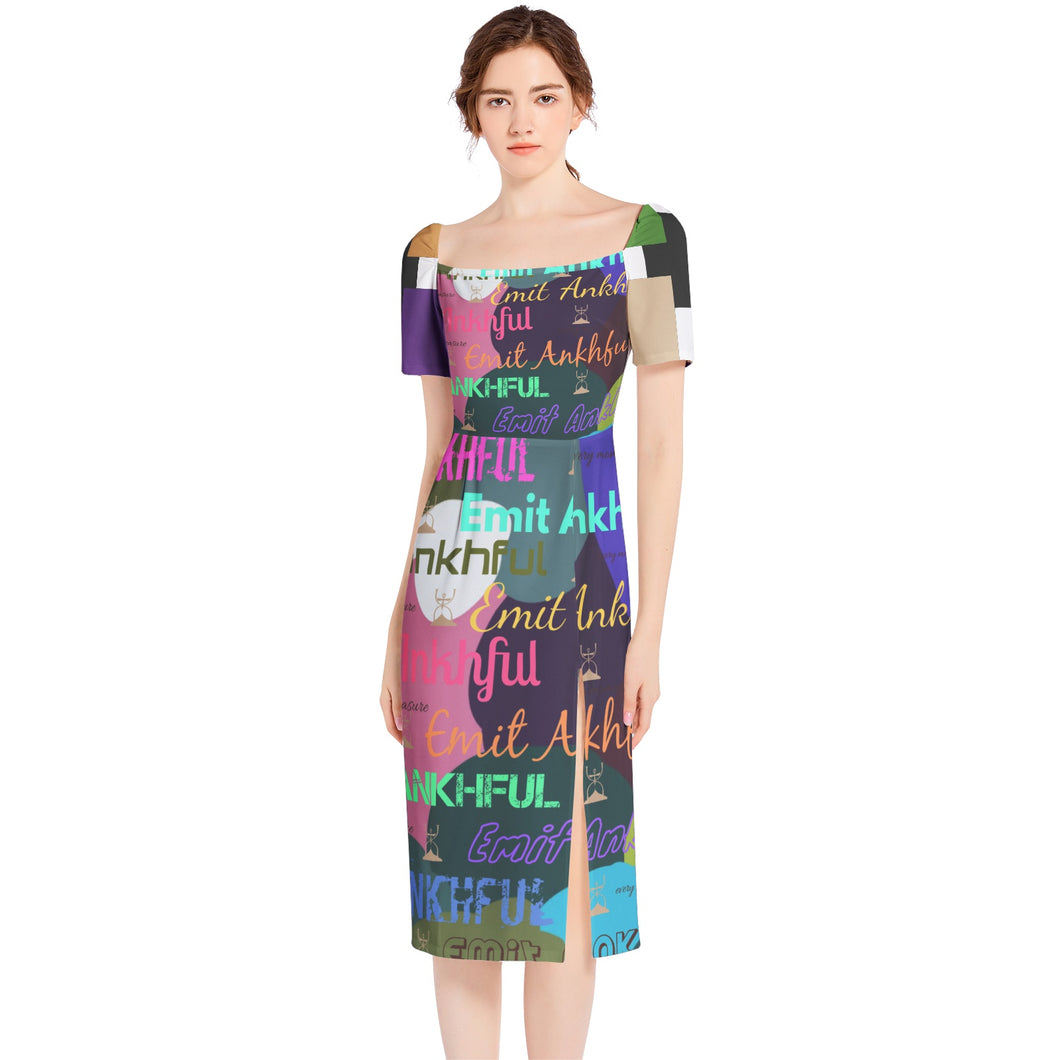 CHIC SUMMER(Split Thigh Midi Bodycon Dress)