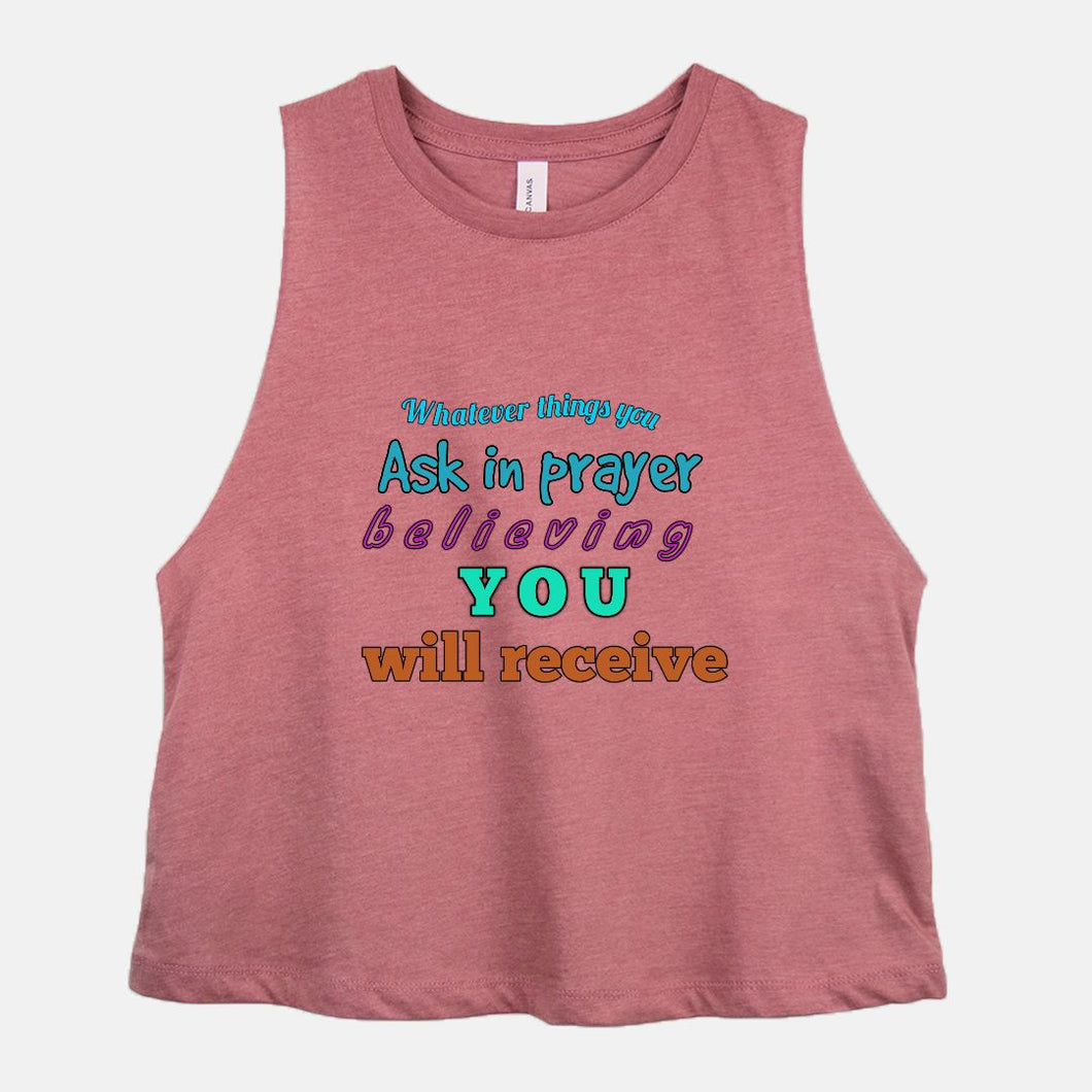 RECIEVE TREASURE (Bella Canvas Racerback Cropped Tank)