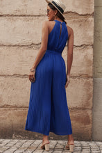 Load image into Gallery viewer, JUMPER ROMPER Accordion Pleated Belted Grecian Neck Sleeveless Jumpsuit

