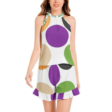 Load image into Gallery viewer, SUMMER LOVE (Tie Neck Halter Top and Ruffle Hem Short Set)
